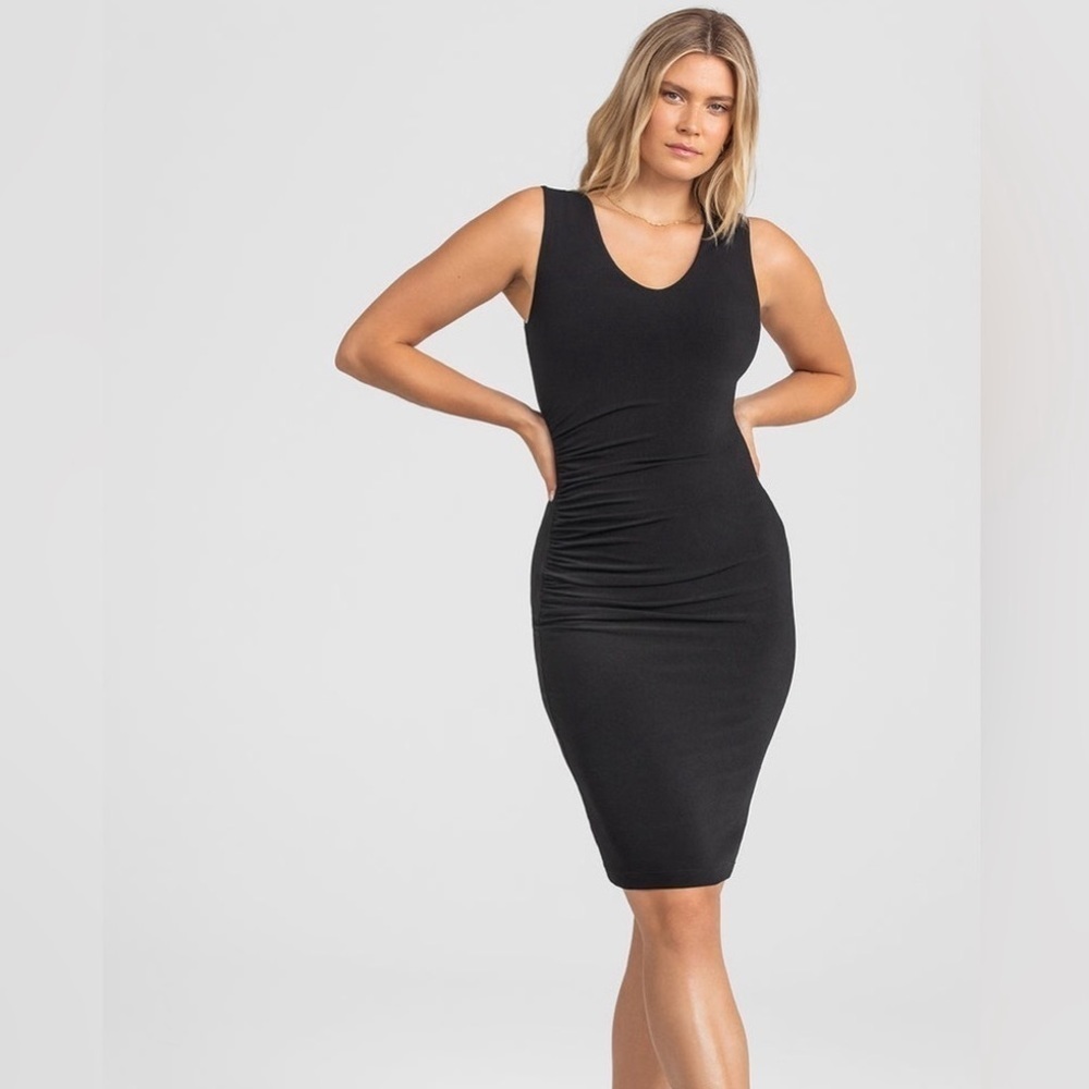 Honeylove InnerPower Sleeveless Dress in Jet Black Sz L